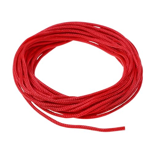 ONLYKXY 11yard Nylon Twisted Satin Cord Trim Craft Rope for Making 3mm Thread Bag String Solid Window Ties Bow for Sewing DIY Clothing Knotting Jewelry Bracelets Beading Necklaces Braiding (Red)