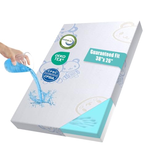 Aeepilo 38"x26"x1.42" Dual-Sided Gel Memory Foam Pack and Play Mattress Pad