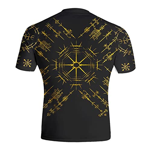 Ultra Soft Compression Shirt, Rash Guard Men Jiu Jitsu Short Sleeve Design 3D Viking MMA Compression Shirt2