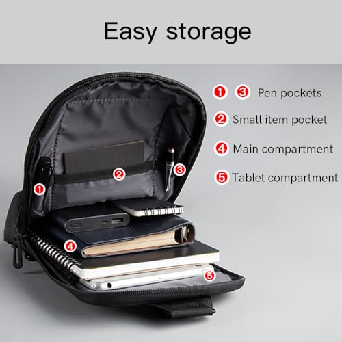 ZhaoCo Crossbody Backpack for Men Women Multipurpose Fashion Lightweight Chest Shoulder Bag Sling Bag For Cycling Holidays Party Travel Daypack Black4