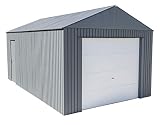 Sojag 12' x 20' Everest Galvalume Steel with Extra Tall Walls Garage Storage Building, Charcoal