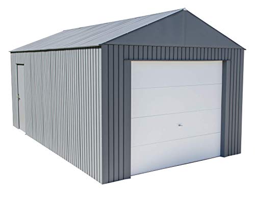 Sojag 12' X 20' Everest Galvalume Steel With Extra Tall Walls Garage Storage Building, Charcoal #TOP23