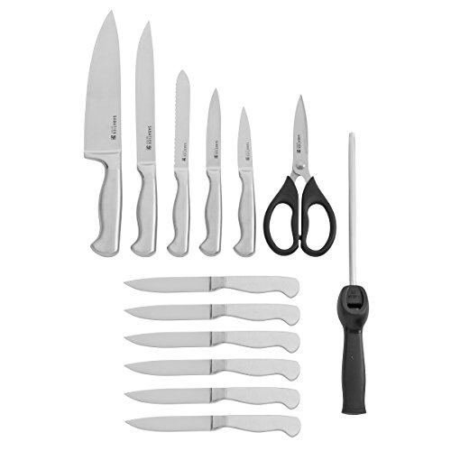 Sabatier 14-Piece Stainless Steel Hollow Handle Knife Block Set, Acacia #TOP3