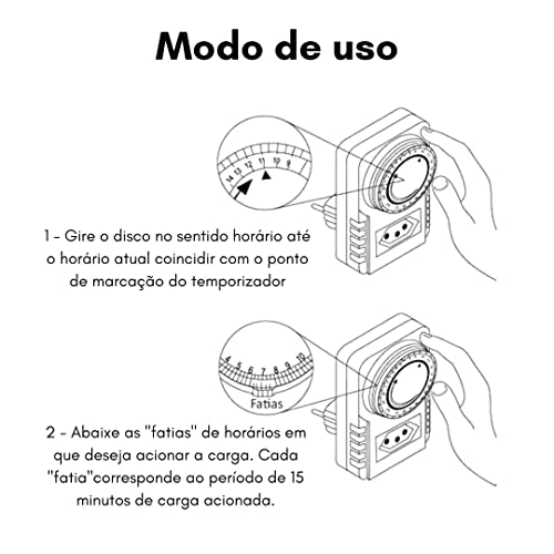 Temporizador Mecânico De Tomada 24h Bivolt 110v/220v Timer