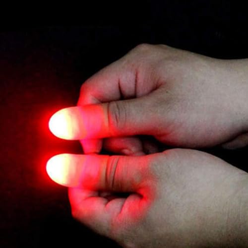 2Pcs Magic Thumb Lights, Finger Lights Magic Trick Fingers LED Magic Thumb Prank Toys Light Up Flashing Fingers Tips Appearing Light Prank Stuff Magic Kits and Accessories Novelty and Gag Toys - Thumbnail 5