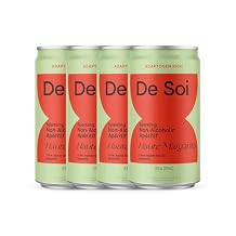 De Soi Haute Margarita Non-Alcoholic Drinks 4-Pack 8 fl oz Mocktails - Ready to Drink Beverages, Alcohol Free Alternative, Sparkling Aperitifs with Adaptogens, Natural Botanicals