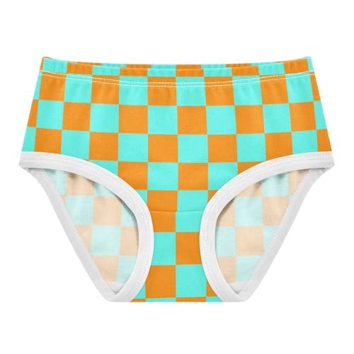 Orange and Green Buffalo Checkered Toddler Girls's Underwear 2T