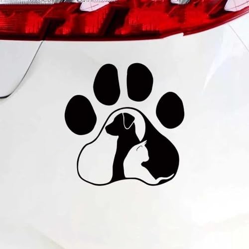 Autocollant de voiture de chien en vinyle blanc imperméable 28cm