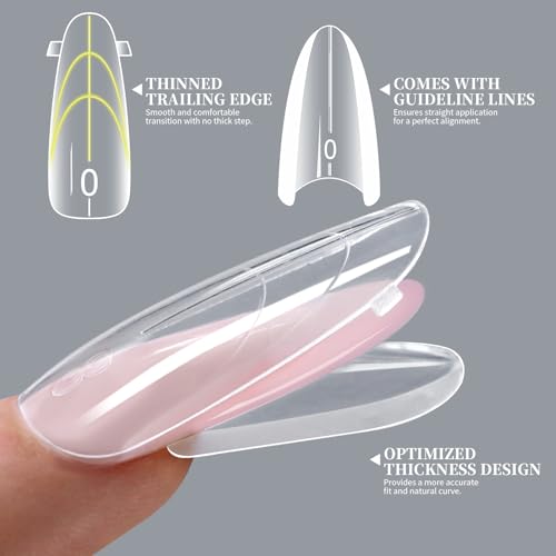 Formes réutilisables en amande pour extensions d'ongles impeccables à la maison