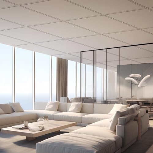2ft x 4ft Smooth White Ceiling Tiles for Suspended Ceiling Grid, Waterproof, Fire-Rated and Reusable Drop Ceiling Tile - Box of 10 (80 sq. ft.) by Fasarxiu - Image 6