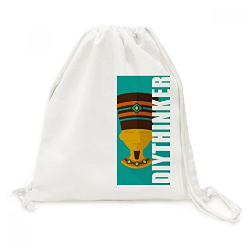 Sac à dos cordon motif Pharaon toile épaisse imprimé Égypte antique de voyage polyvalent