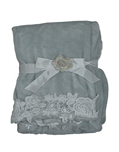 1stAmerican Plaid doux pour lit et canapé avec insert en dentelle 130 x 160 cm Cover