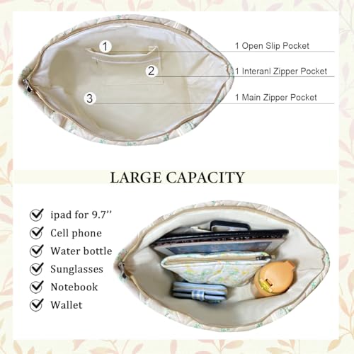 Image of Sunwel Fashion Top Zipper Floral Quilted Bag Small Tote Bag for Women