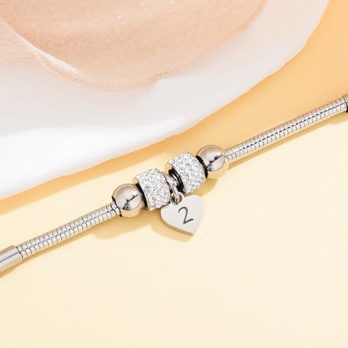 Yonhon Birthday Bracelet Gift for Girls 1-18 Years Old,Heart Happy Birthday Bracelet for Daughter Granddaughter Niece Girls2