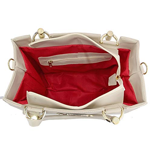 Kit Bolsa Baú Grande Castelo e Carteira Lisa Arietto Cor:Bege