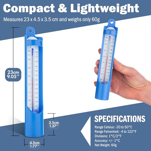 AQUAVERITY Scoop Bath Thermometer to Measure Water Temperature in Swimming Pool, Hot Tub, Ice Bath, Spa, Wild Swimming – Easy to Use Water Temperature Thermometer