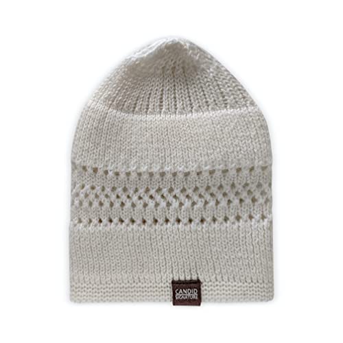Skull Caps For Men & Women In Solid And Striped Designs | Cotton Helmet Liner Sports Beanie Kufi (White With Lattice Design) #TOP6
