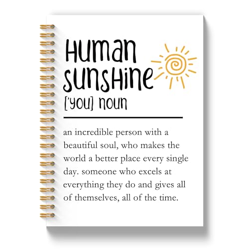 KJULYW Teacher Notebook Human Sunshine Journal 5.5x8.3 Inch, Thank You Gifts for Coworkers Teachers Friends Nurses, Human Sunshine Gifts Hardcover Spiral Notebook Journal
