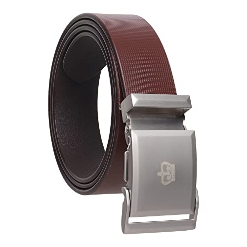 Image of USL Men's Leather Auto Lock Brown Belt For Men | Casual Mens Leather Belt