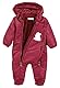 Sterntaler Baby - Mädchen Overall Baby Overall Gesteppt mit Kapuze Eisbär Elia, Dunkelrot, 80