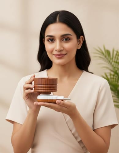 Image of Arano Sheesham Wooden Electric Kapoor Dani - Camphor Burner /Essential Oil Diffuser /Electric Diffuser for Fragrance /Kapur Dani for Pooja, Meditation, Premium Wood (Brown)