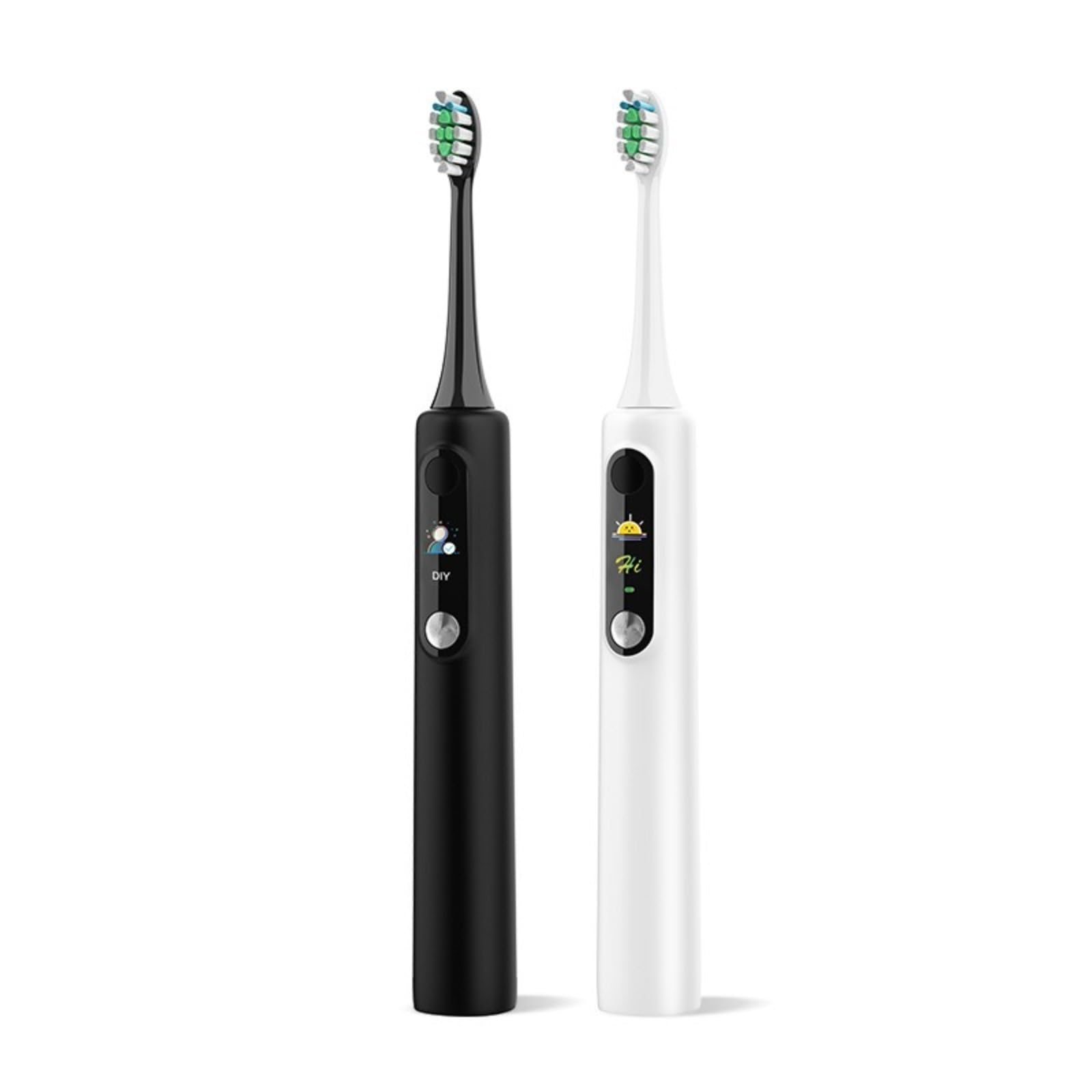 Spazzolino elettrico, spazzolino elettrico sonico, timer integrato, display intelligente, pulizia profonda, sbiancamento dei denti, cura delle gengive, impermeabile IPX7, ricarica USB, setole morbide