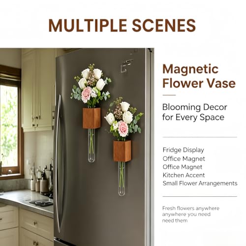 Magnetic Fridge Vase, Wall Mounted Vase Holder, Hydroponic Plant Pot — view 5