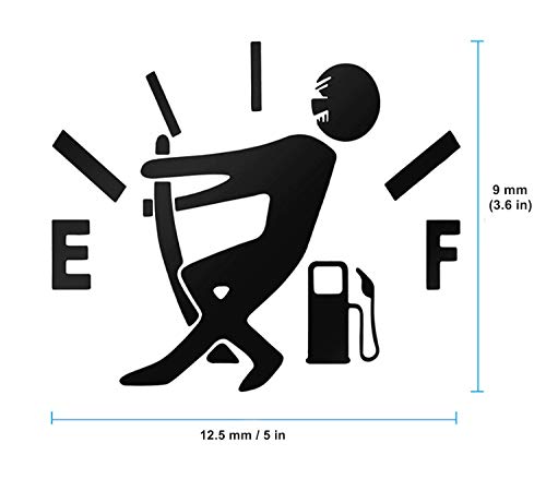 Everyday Funny Car Sticker Pull Fuel Tank Pointer Gas Consumption Decal Fuel Gage Empty Stickers Decoration Fuel Tank Cap Truck Motorcycle (1 Pcs- Black) #TOP2