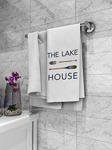 Dibor The Lake House Kitchen Towels Dish Towels Dishcloth,Lake Life Paddle Oar Decorative Absorbent Drying Cloth Hand Towels Tea Towels For Bathroom Kitchen,Lake Lovers Gifts #TOP2