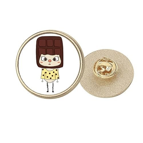 Broche ronde en métal doré Food Chocolate Sweet accessoire veste M