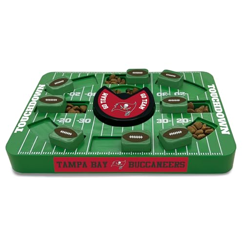 Image of Pets First NFL Tampa Bay Buccaneers Large Puzzle Toy for Dogs, Slow Feeder Board for Pets, New Bigger Size, Interactive Doggie Treat Toy