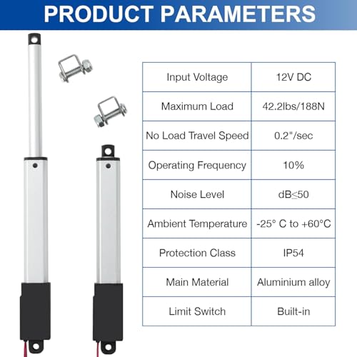 Linearantrieb DC 12V 188N 100mm Linearmotor Linear Actuator Lineartechnik-Aktuatoren für Medizinische,Automobil, Elektrische Türöffner,Lifting Sofa (5mm/s)