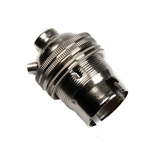 Thunderfix Satin Nickel Lamp Holder Bayonet Cap (Bc) (B22d) Fitting Bulb Holder 10Mm Screw Thread