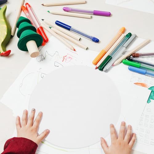 5 lienzos redondos de algodón de 25 cm para pintura acrílica y óleo 7