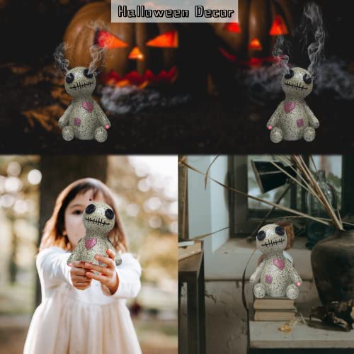 2Pcs Voodoo Doll Cone Burner Backflow Incense Holder Desktop Indoor Halloween Decoration With Smokes From Eyes, For Kids & Friends, Resin Ornament Handmade With 6 Incense Cones #TOP7