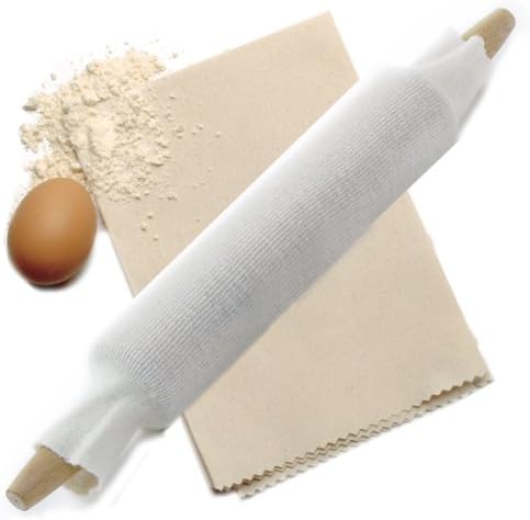Norpro Rolling Pin Cover and Pastry Cloth Set, White