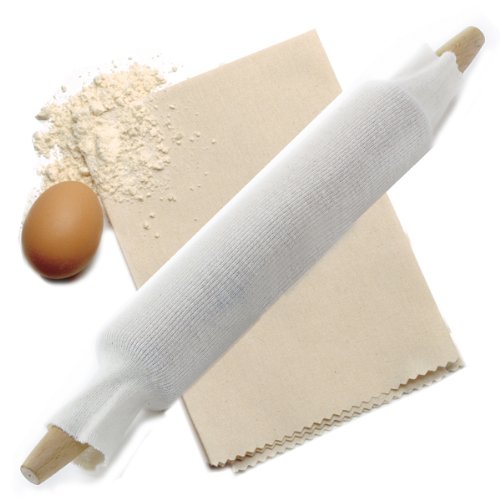 Norpro Rolling Pin Cover and Pastry Cloth Set, White