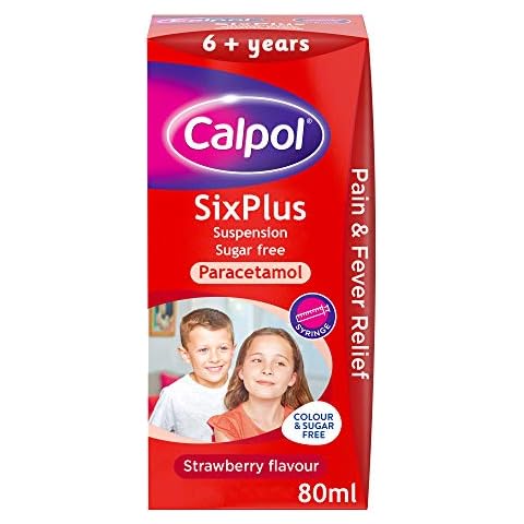 Calpol SixPlus Suspension Sugar Free Strawberry Flavour 6+ Years, 80 ml Cover