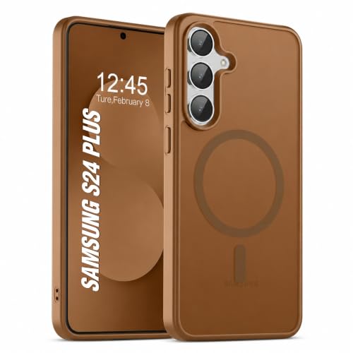 Image of AIBEX Back Cover for Samsung Galaxy S24 Plus| Slim Case with Wireless Charging Support | Anti-Scratch, Shockproof, Anti-Fingerprint & Lightweight Military-Grade Protective Cover - Brown