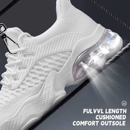 Mevlzz Mens Air Cushion Running Shoes Breathable Tennis Fashion Sneakers Non Slip Workout Casual Sport Gym Trail Comfortable Walking Shoes White by Mevlzz - Used condition - Image 6