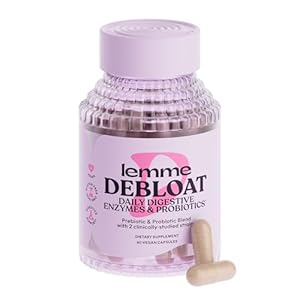 Lemme Debloat 3-in-1 Prebiotic, Probiotic & Digestive Enzymes for Bloating and Gas Relief – 2 Clinically Studied Probiotics w/ 5 Digestive Enzymes to Improve Digestion for Women & Men, Vegan, 60 ct