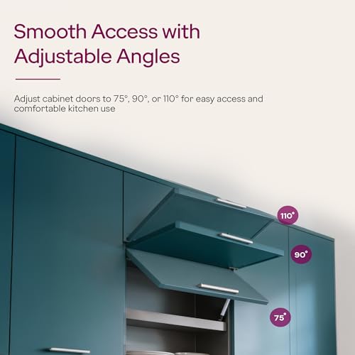 Image of Godrej Kitchen Fittings | Regular Hydraulic Gas Spring | 150N | for Kitchen Cabinets | High-Strength Steel with Chrome Plating | Multi-Angle Install | Hands-Free Door Support | Metal Clips
