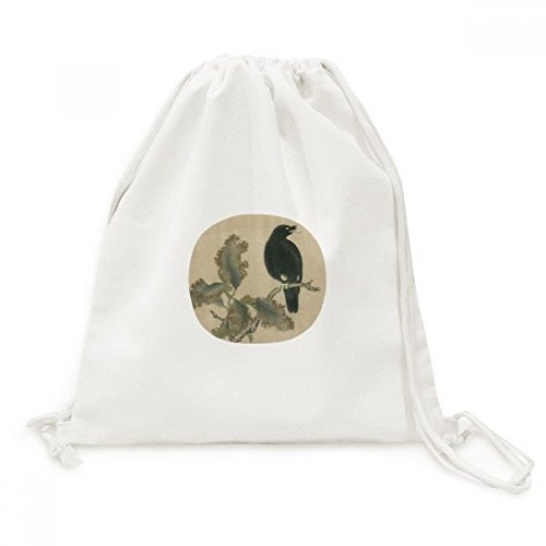 Sac cordon Toile Chinois Arbres Morts oiseau original pour voyage et loisirs
