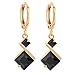 YAZILIND 18K Gold Plated Cubic Zirconia Inlay Charming Hoop Dangle Earrings for Women Gift