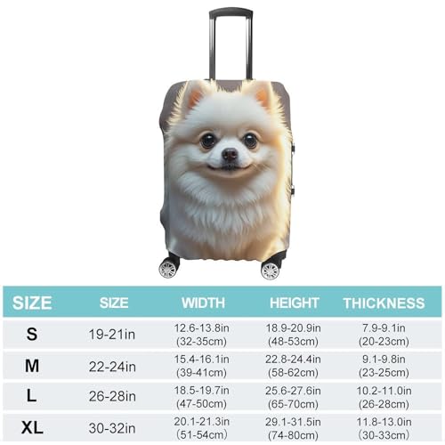 Lovely Pomeranian Luggage Cover, Elastic Luggage Protector Fits 19-32in Suitcases, Washable & Anti-Scratch Suitcase Cover for Men Women XL2