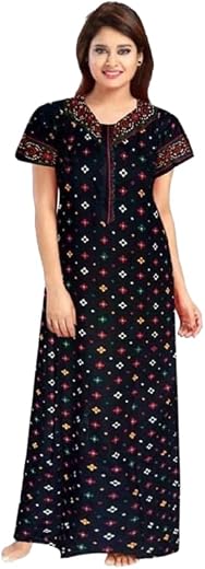 JK Creations Women's Cotton Printed Maxy/Nightwear/Nighty for Women and Girls | Women's Nightdress|Women's Night Gown