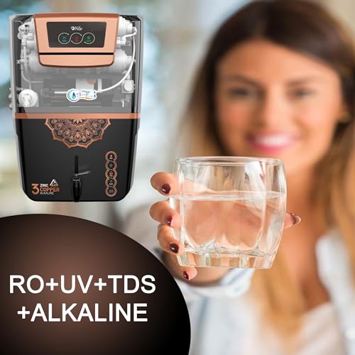 Image of DHANVI AquaFresh Copper RO Water Purifier with UV, UF and TDS Controller | 12Liter | Fully Automatic Function and Best For Home and Office