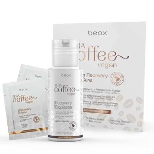 Beox KeraCoffee Kit Alisador 100ml Linea Vegana completamente libre de formol y sustancias de origen animal. Formulado con activos naturales, orgánicos.