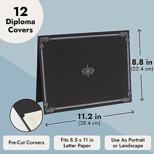 12-Pack Award Certificate Holders - Bulk Certificate Holders for Graduation, Diploma, Employee Appreciation, Certifications (fits 8.5x11)