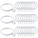 Curtain Rings 30PCS Metal Curtain Rings with Eyelet Curtain Rod Ring Clip Decorative Drapery Window...
